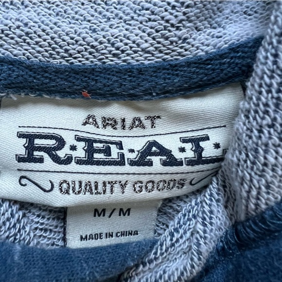 Ariat Women's REAL Logo Hoodie French Terry Cloth Blue size Medium - Picture 4 of 10
